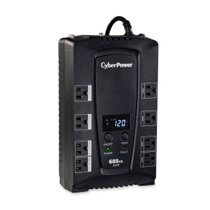 CyberPower CP685AVRLCD Compact UPS, UL Rated, Energy Star certified, 8× NEMA 5-15R